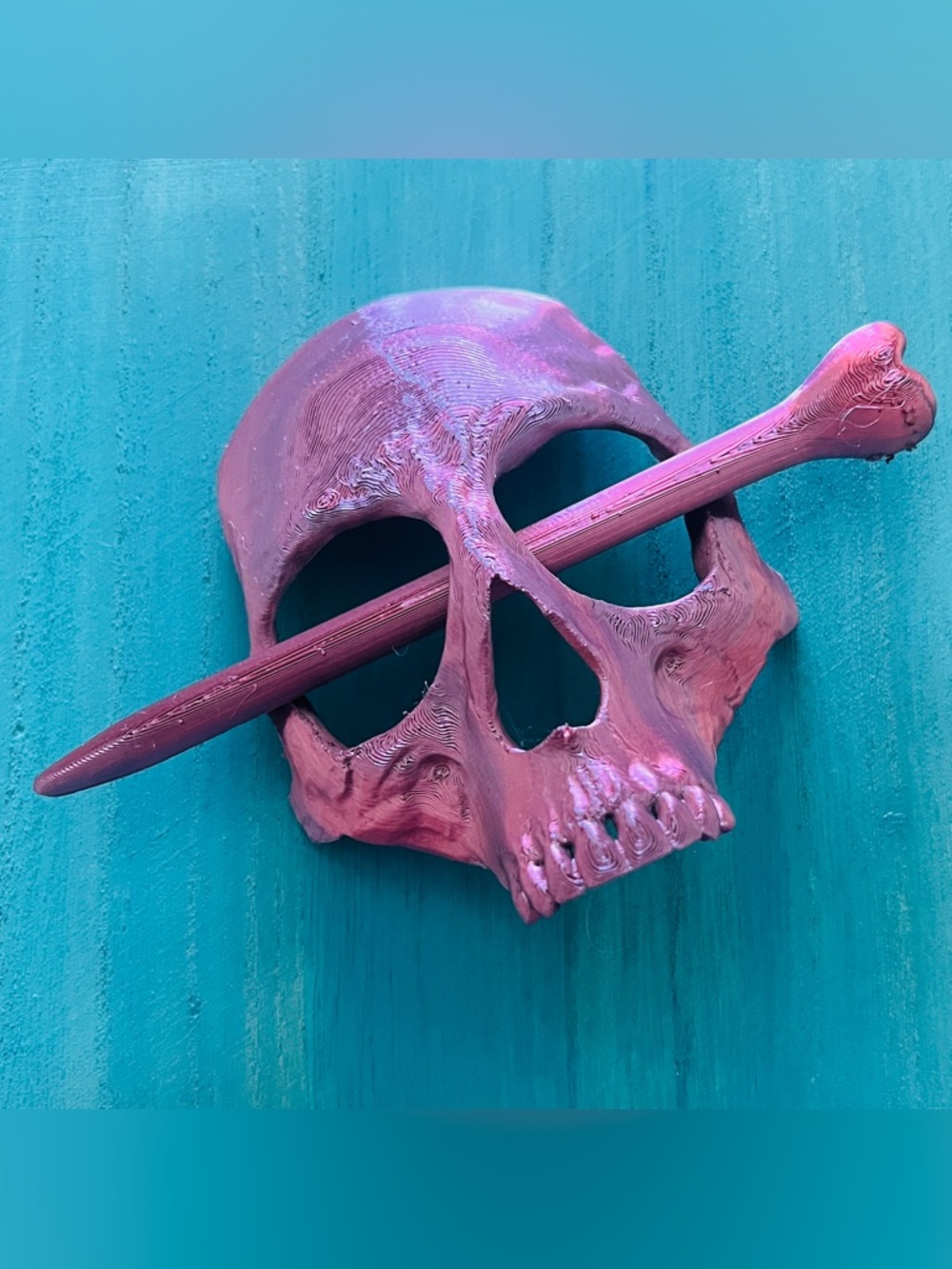 Maroon colored Skull Hair Pin